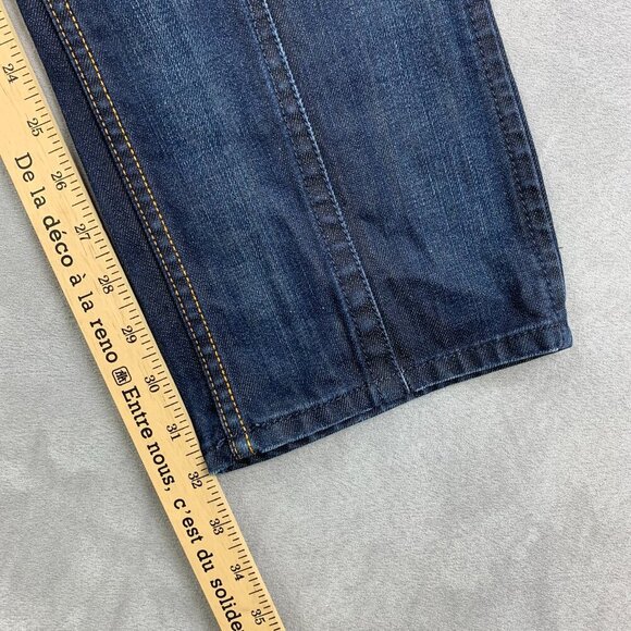 Diesel Mens Pants 30 Blue Jeans Deetak Slim Straight Dark Wash Rigid Italy 30x32 - Picture 9 of 15